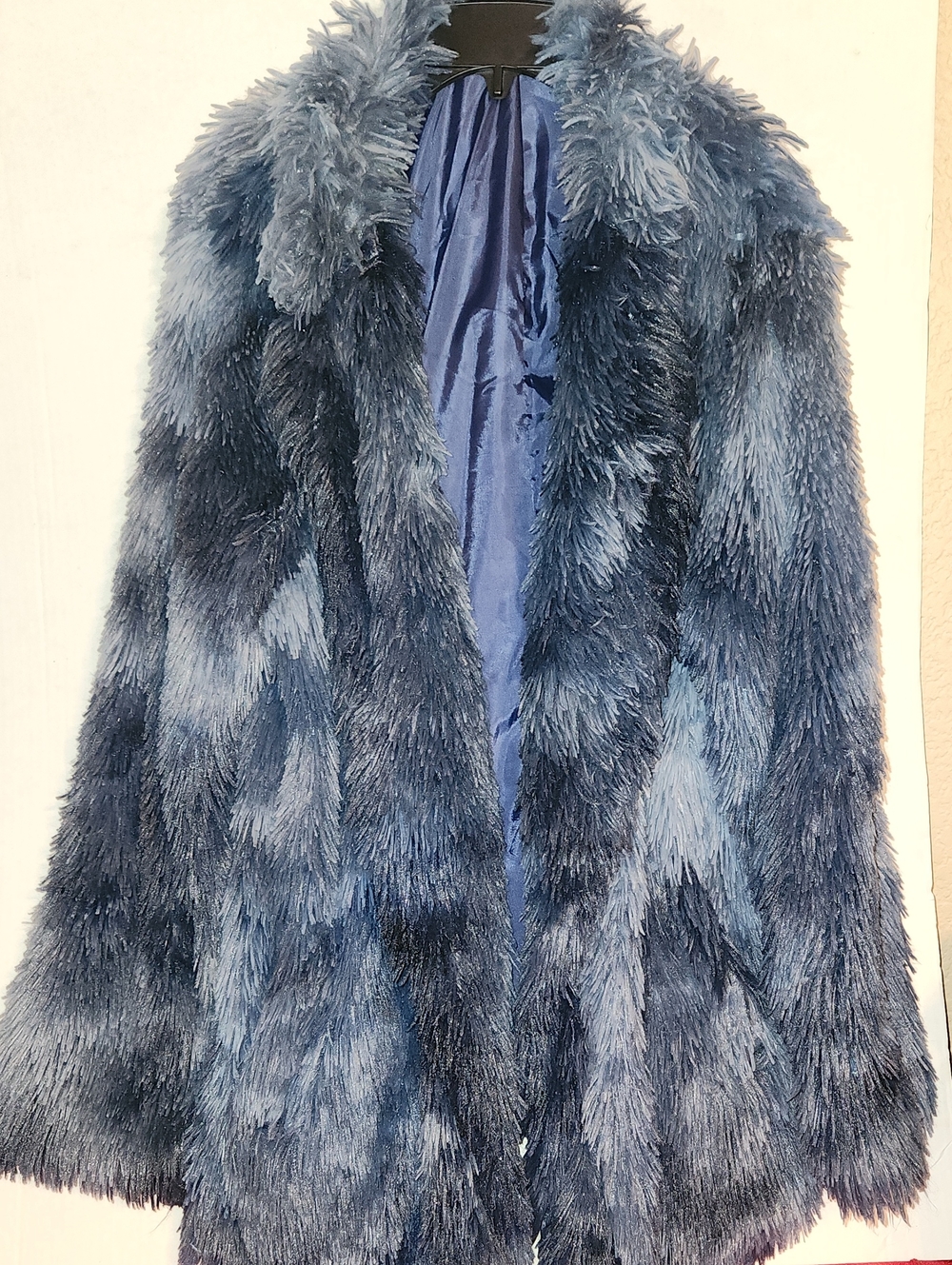 Women's Blue Faux Fur Teddy Coat - Luxe Layering Jacket